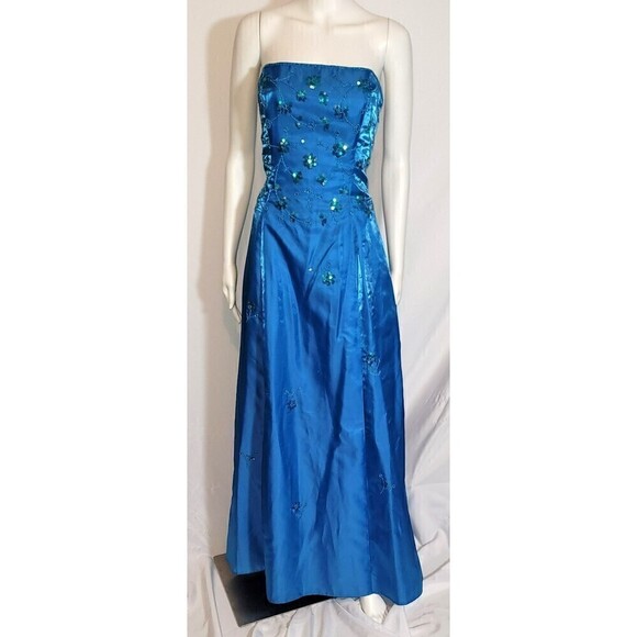 NWT - Morgan & Co. "Formal-Prom-Ball Dress" Classic Ocean Blue - Size 13/14 - Picture 1 of 12